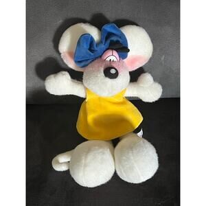 Diddle 12” plush with blue bow- Preowned